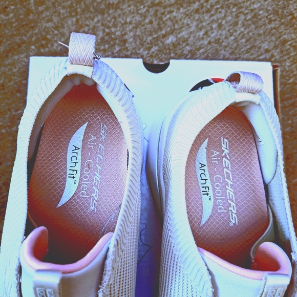 Women`s Skechers GO Walk Arch Fit - Crystal Waves Sneaker 124882-TPPK Taupe/p 10 - Picture 10 of 15